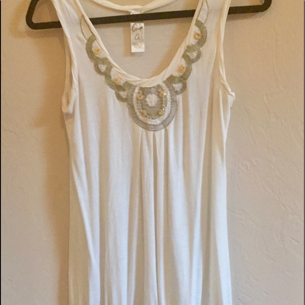 Ginger G. Off-white, chic tunic/short dress